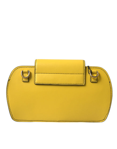 Dolce & Gabbana Yellow Smooth Leather DG Logo Clutch Crossbody Case Bag - ClickThatClicks 