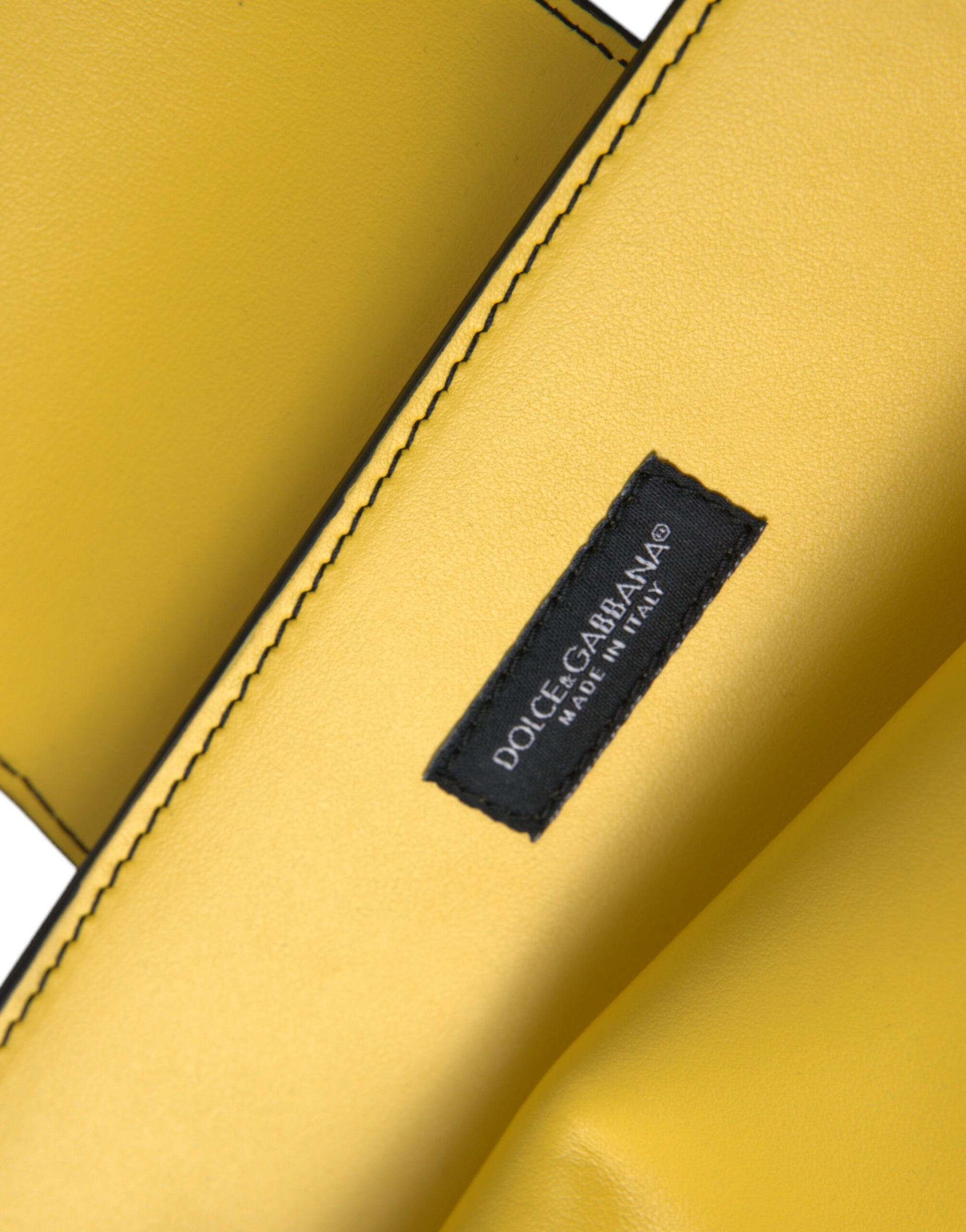Dolce & Gabbana Yellow Smooth Leather DG Logo Clutch Crossbody Case Bag - ClickThatClicks 