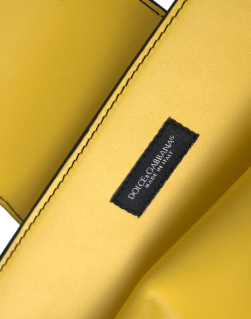 Dolce & Gabbana Yellow Smooth Leather DG Logo Clutch Crossbody Case Bag - ClickThatClicks 