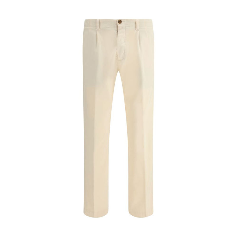Germano Cream Cotton Casual Pants