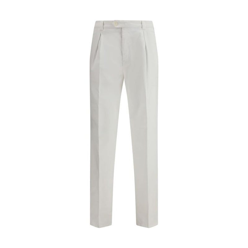Brunello Cucinelli White Cotton Casual Pants