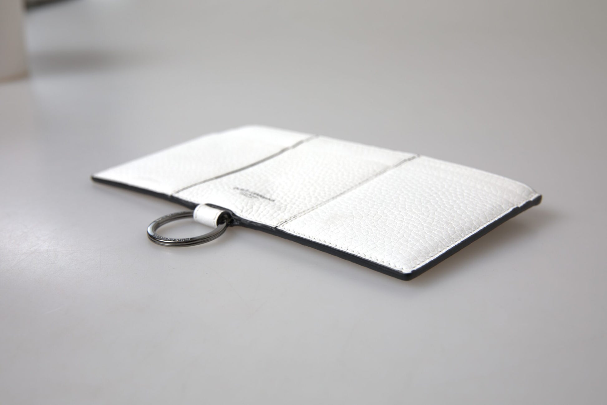 Dolce & Gabbana White Calfskin Leather Large Crossbody Card Holder Wallet - ClickThatClicks 
