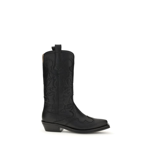 Ganni Black Recycled Leather Boots - ClickThatClicks 