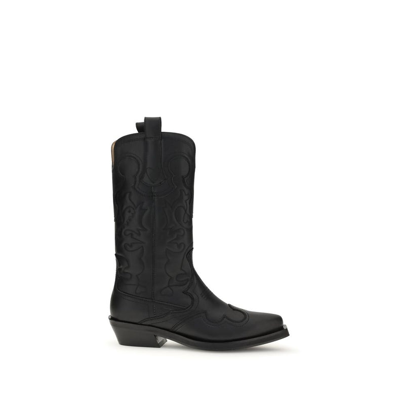 Ganni Black Recycled Leather Boots
