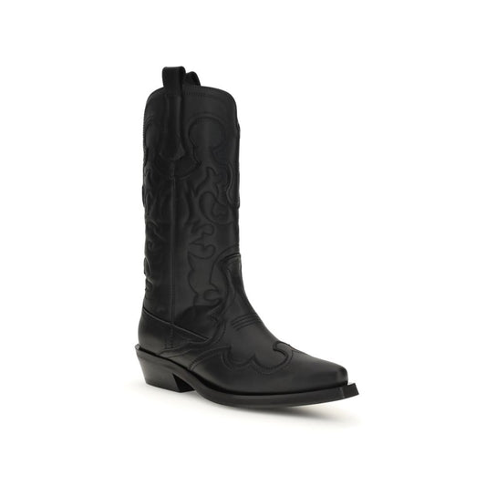 Ganni Black Recycled Leather Boots - ClickThatClicks 