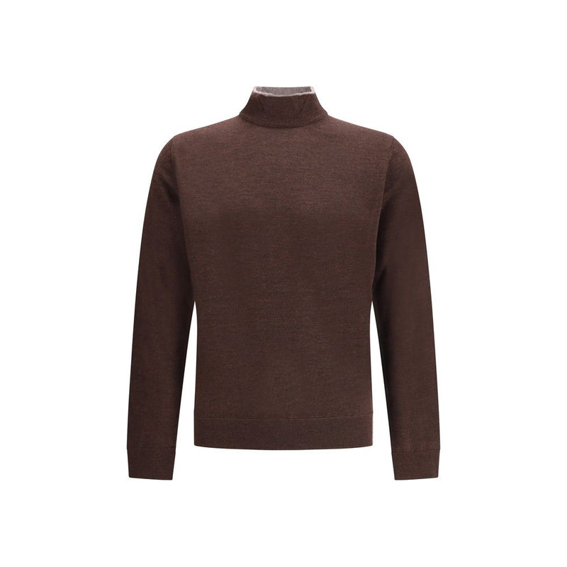 Cruna Brown Wool Turtleneck