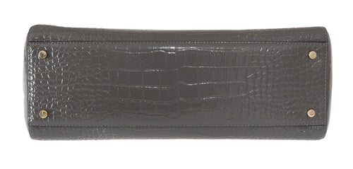 Kate Spade Grey Croc Embossed Leather Elissa Bristol Drive Tote Handbag Bag - ClickThatClicks 