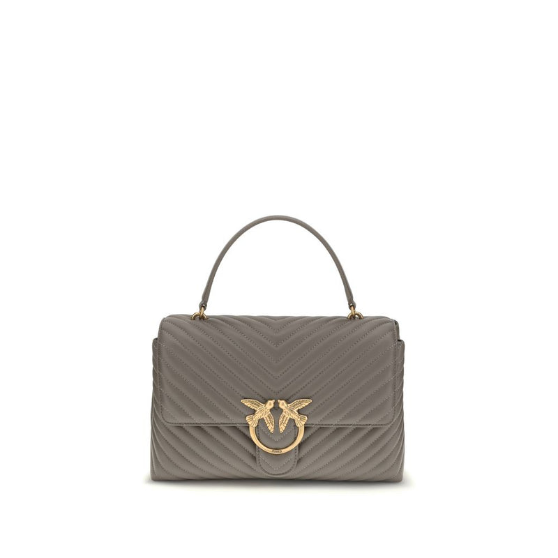 PINKO Gray Calf Leather Bos Taurus Handbag