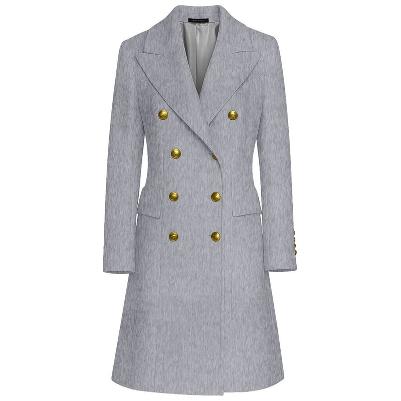 Made in Italy Gray Wool Women Coat