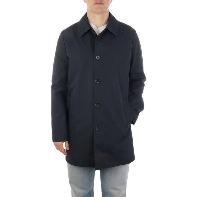 Aquascutum Blue Cotton Trench Coat