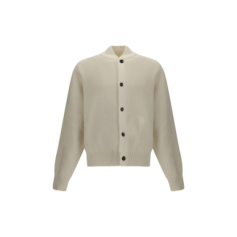 Jacquemus White Fleece Wool Cardigan