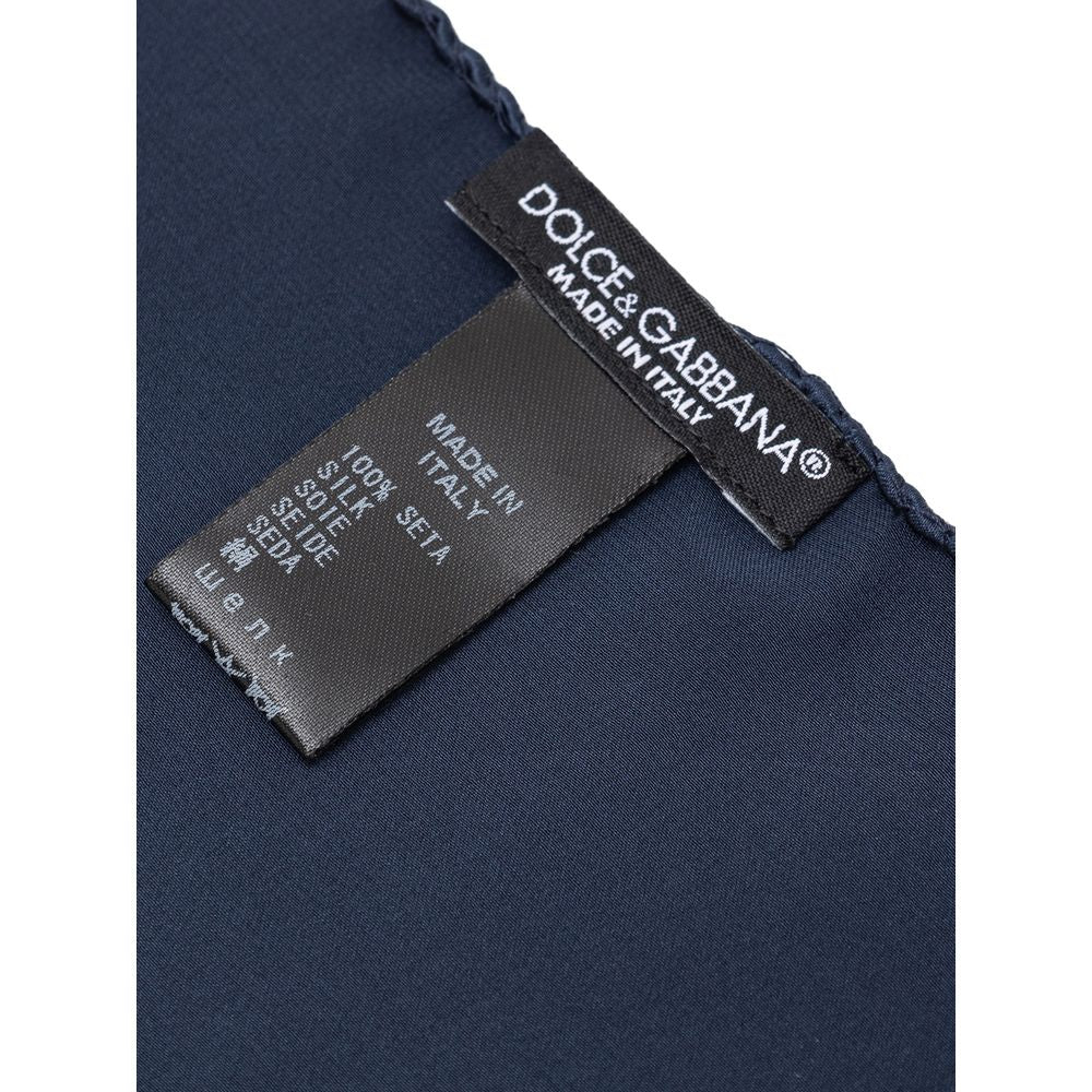 Dolce & Gabbana Blue Silk Pocket Square - ClickThatClicks 