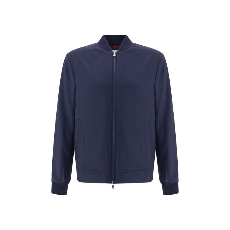 Brunello Cucinelli Blue Cashmere Bomber