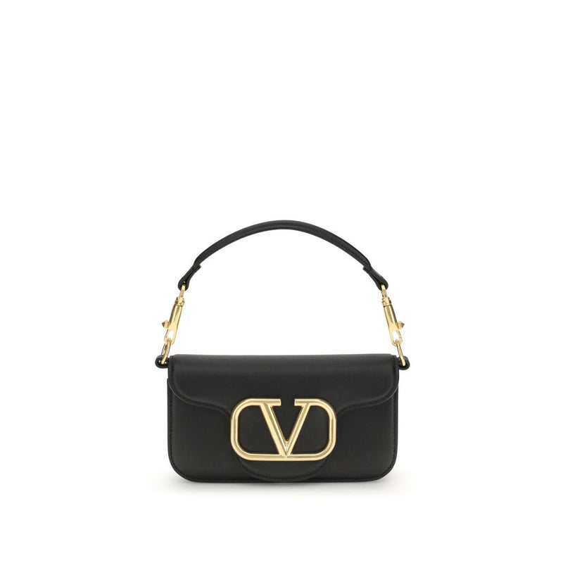 Valentino Garavani Black Calf Leather Bos Taurus Shoulder Bag