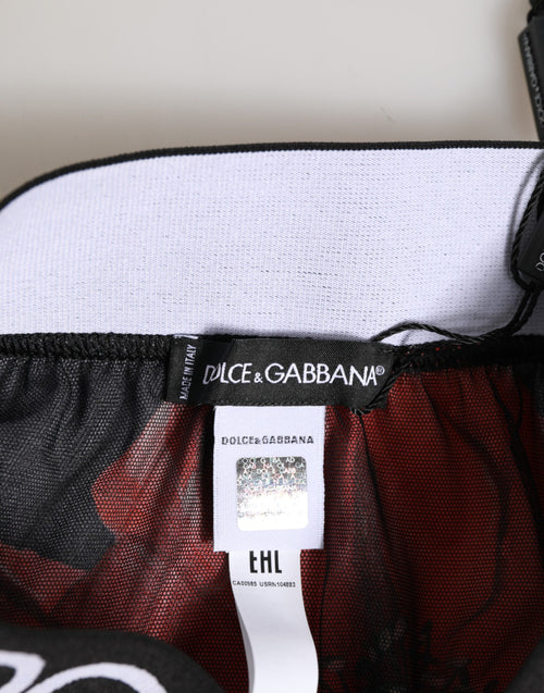 Dolce & Gabbana Black Floral Silk High Waist Panty Underwear - ClickThatClicks 