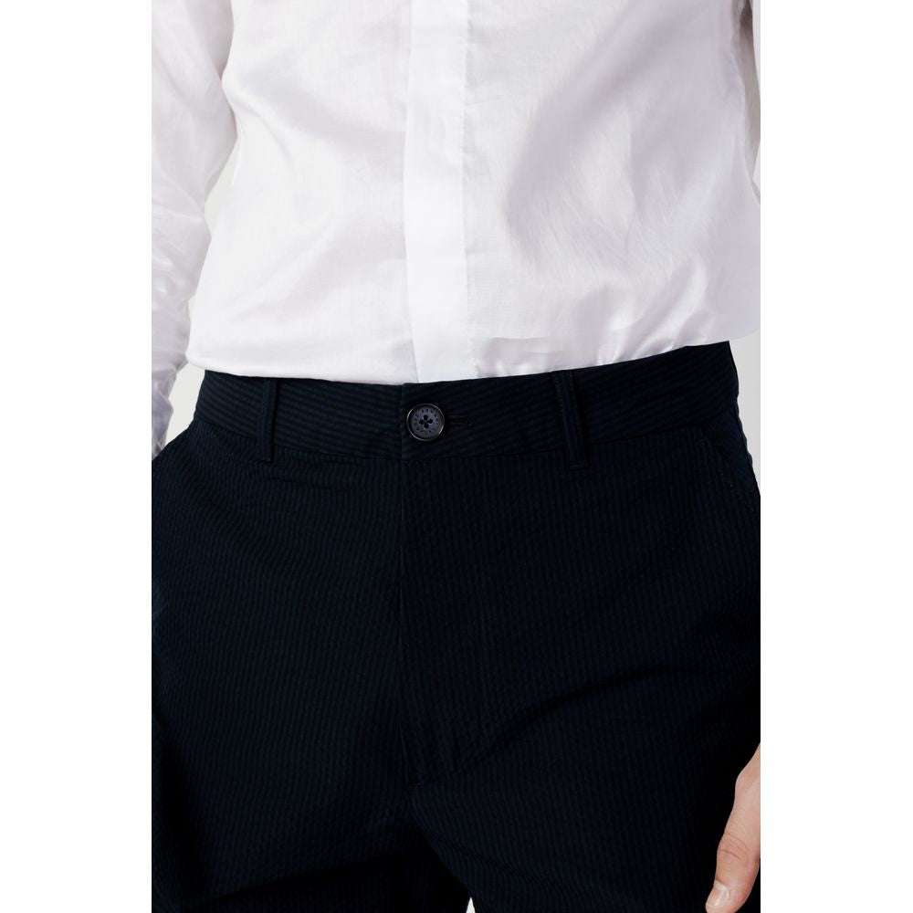 Armani Exchange Blue Cotton Casual Pants - ClickThatClicks 