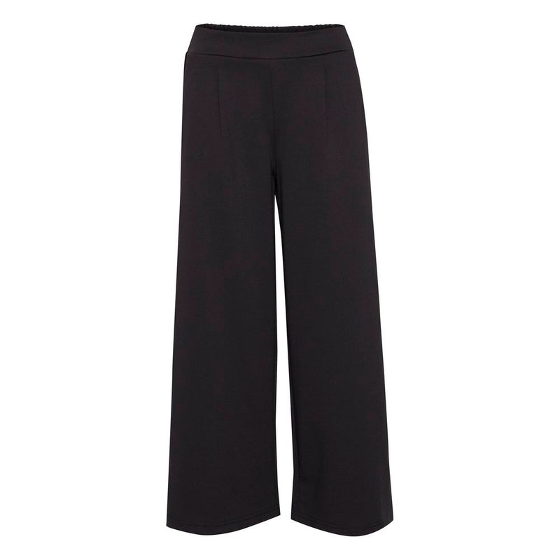 ICHI Black Recycled Polyester Flared Pants