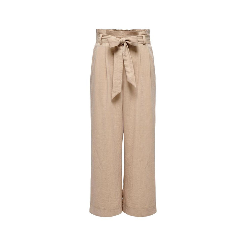 Only Beige Viscose Casual Pants