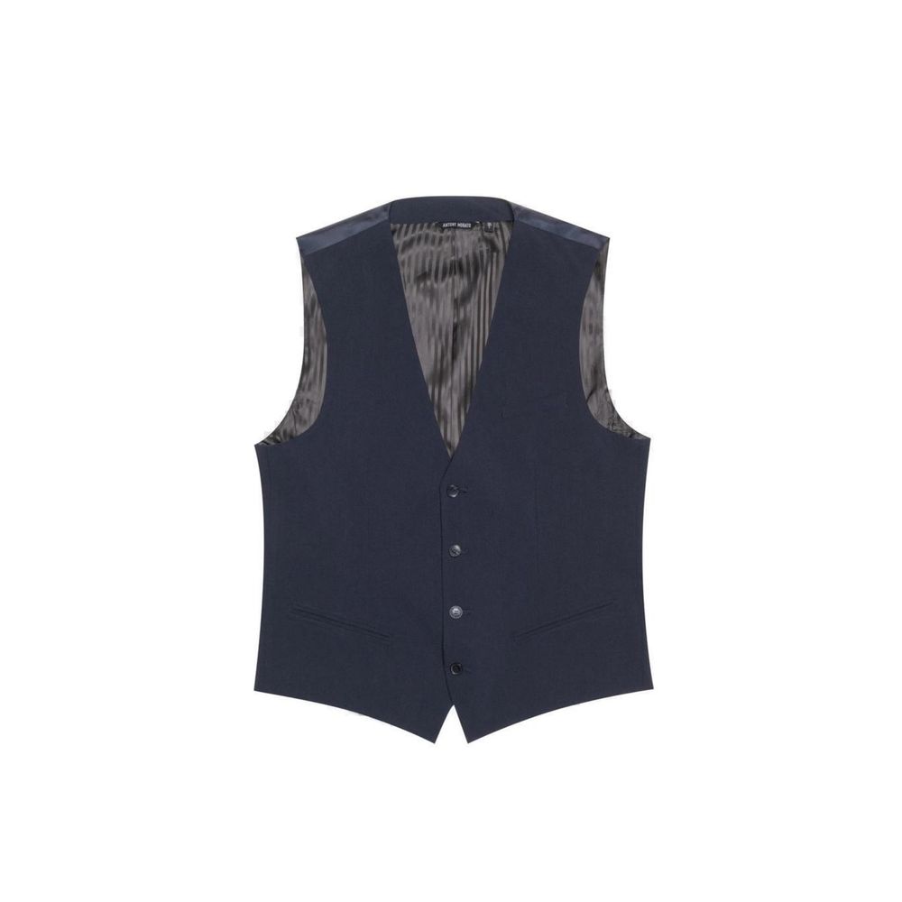 Antony Morato Blue Polyester Waistcoat - ClickThatClicks 