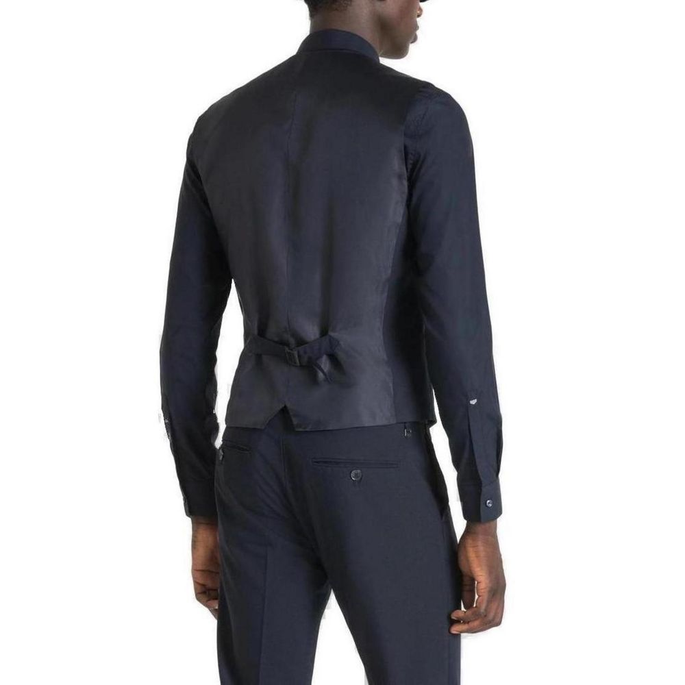 Antony Morato Blue Polyester Waistcoat - ClickThatClicks 