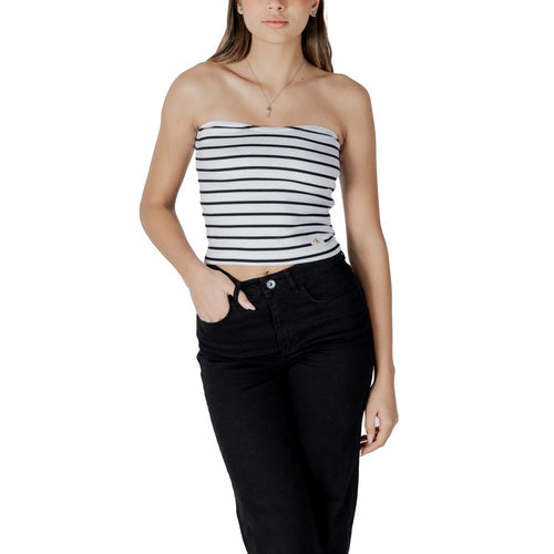 Calvin Klein Jeans White Recycled Cotton Top - ClickThatClicks 