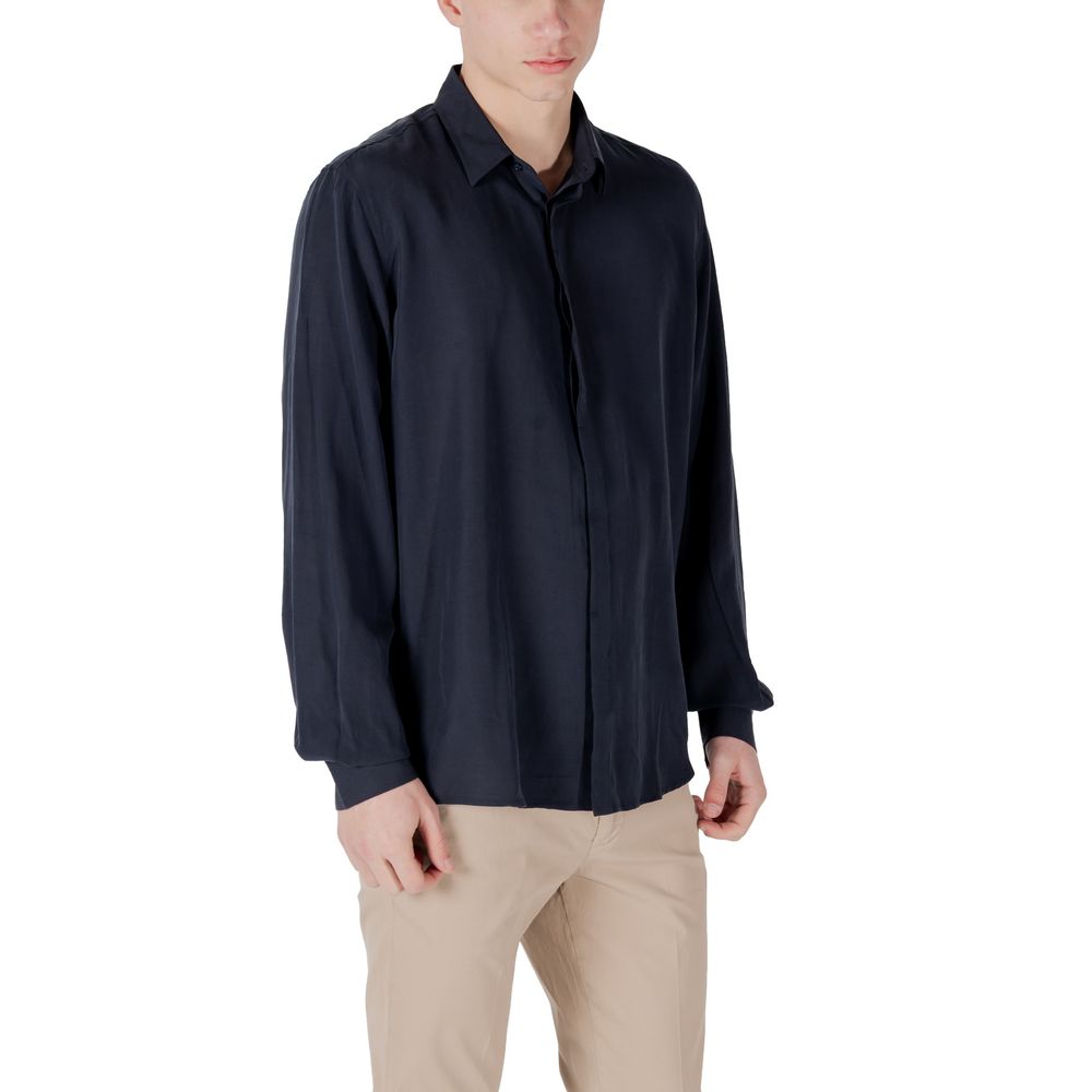 Antony Morato Blue Lyocell Shirt - ClickThatClicks 