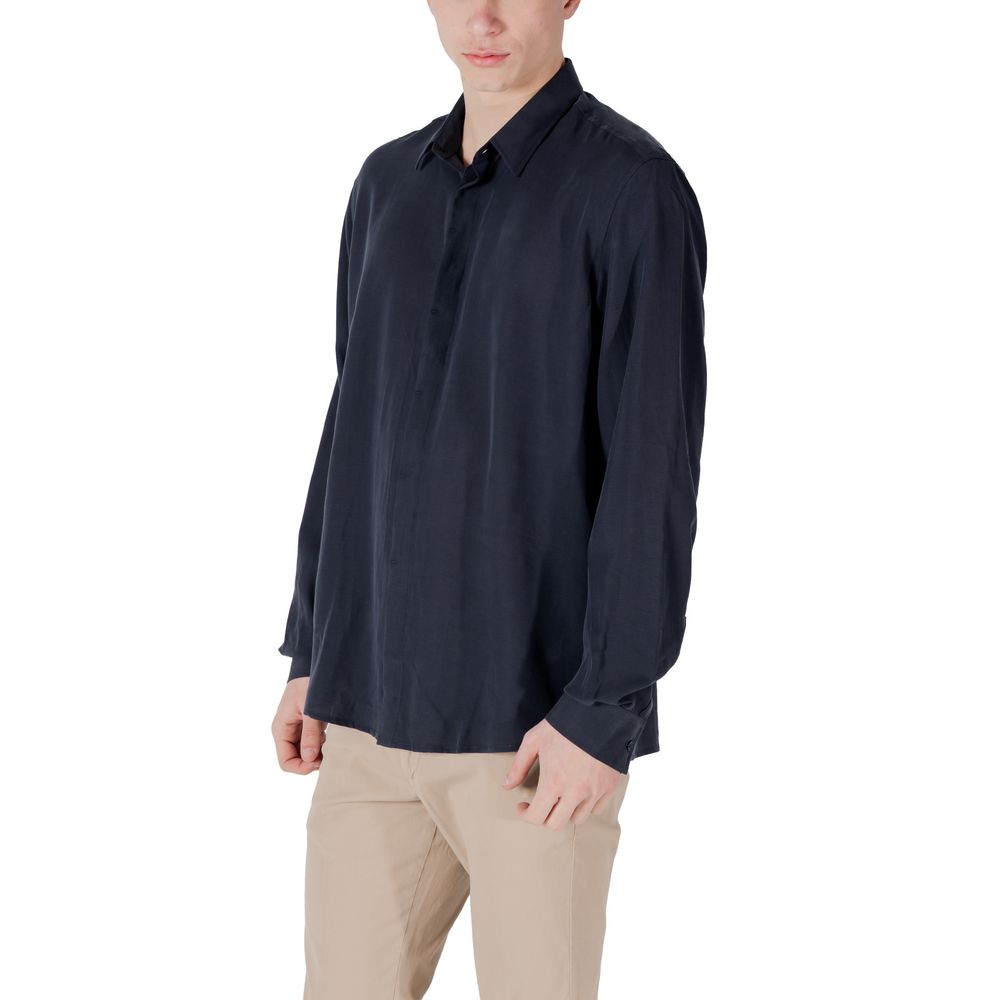 Antony Morato Blue Lyocell Shirt - ClickThatClicks 