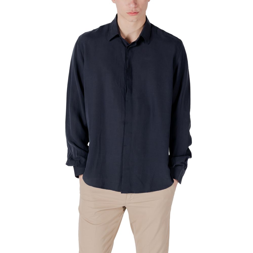 Antony Morato Blue Lyocell Shirt - ClickThatClicks 