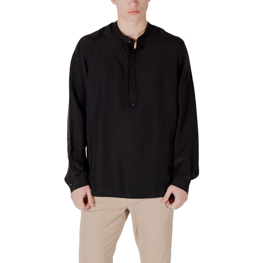 Antony Morato Black Lyocell Shirt - ClickThatClicks 