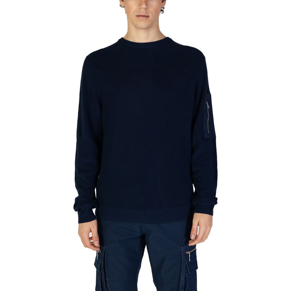 Antony Morato Blue Cotton Sweatshirt - ClickThatClicks 