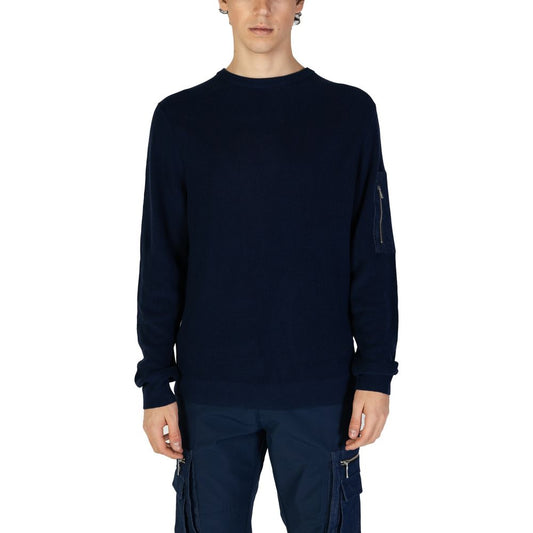 Antony Morato Blue Cotton Sweatshirt - ClickThatClicks 