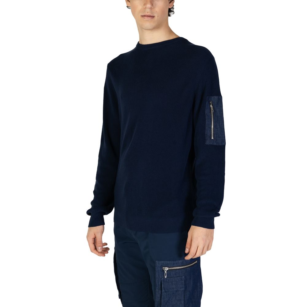 Antony Morato Blue Cotton Sweatshirt - ClickThatClicks 