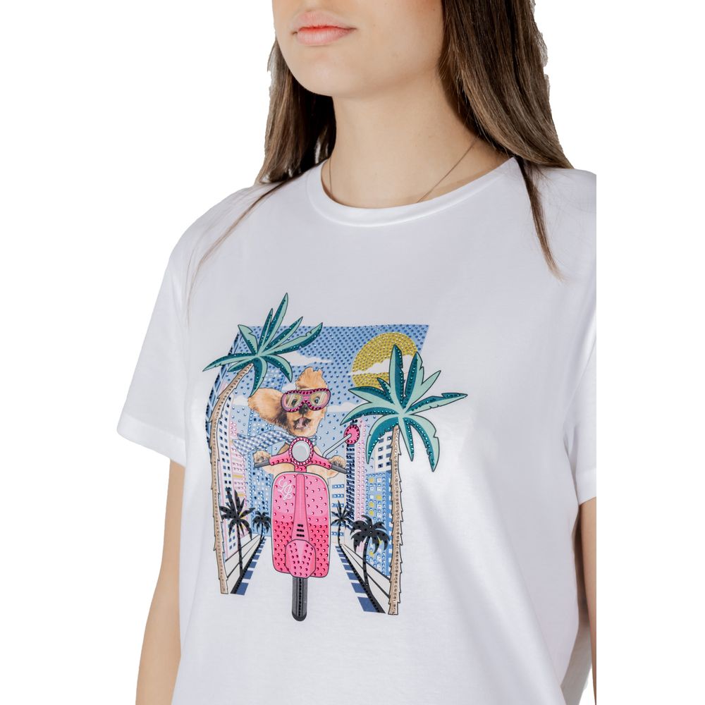 Liu Jo White Cotton T-Shirt - ClickThatClicks 