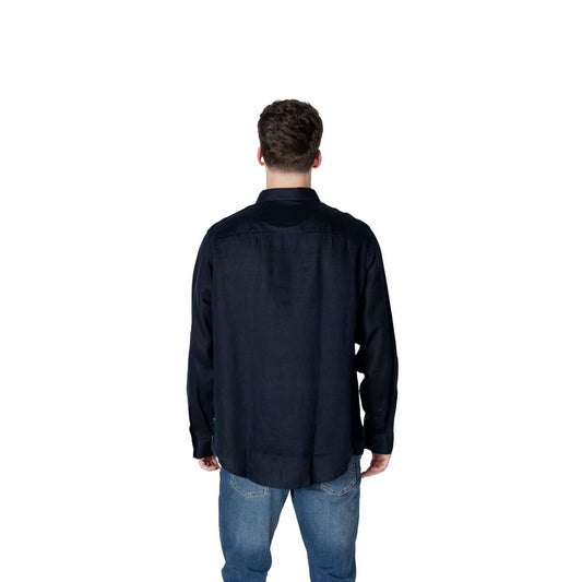Armani Exchange Blue Linen Dress Shirt - ClickThatClicks 