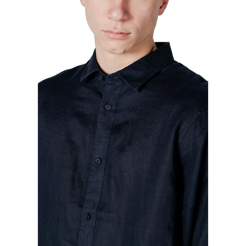 Armani Exchange Blue Linen Dress Shirt - ClickThatClicks 
