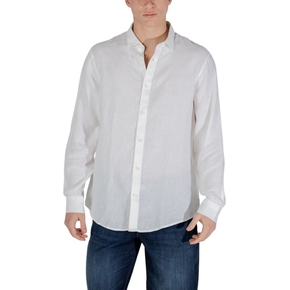 Armani Exchange White Linen Dress Shirt - ClickThatClicks 