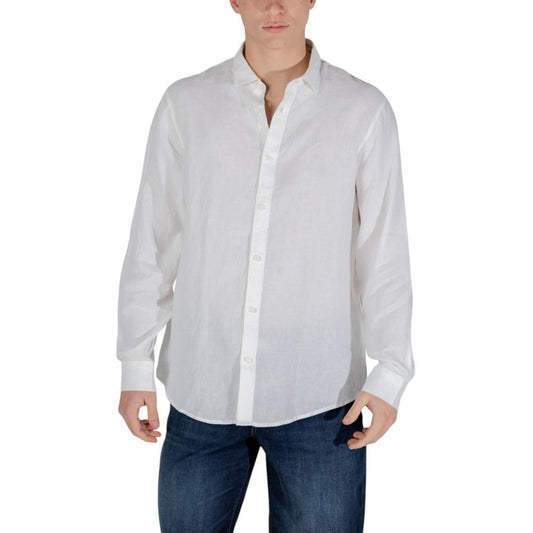 Armani Exchange White Linen Dress Shirt - ClickThatClicks 