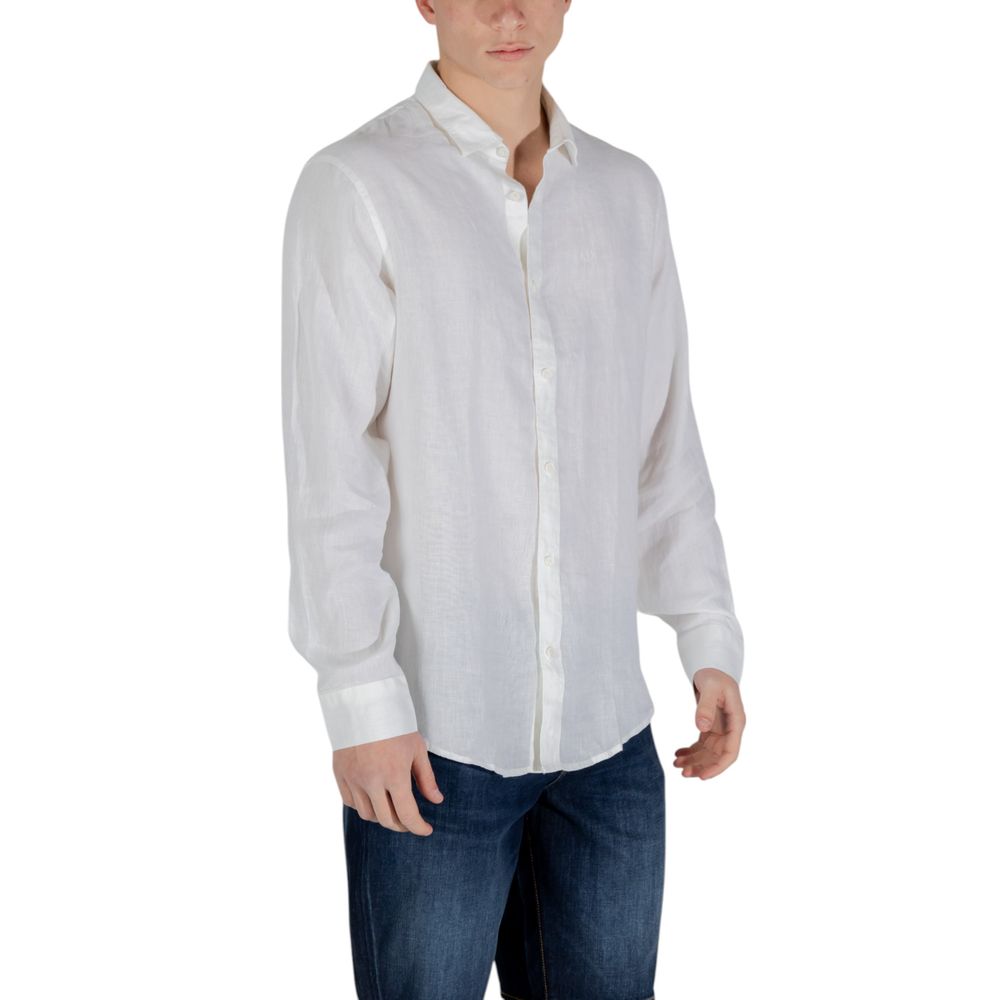 Armani Exchange White Linen Dress Shirt - ClickThatClicks 