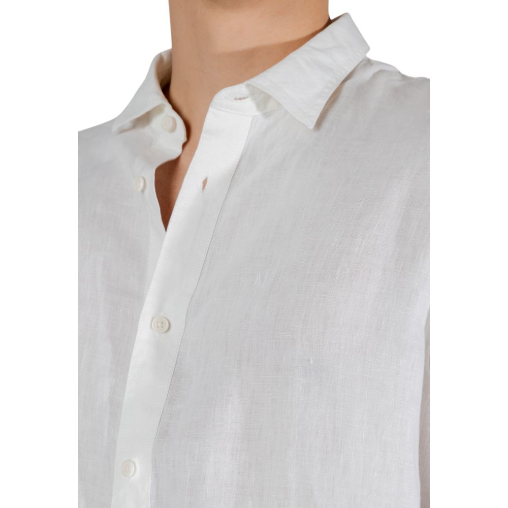 Armani Exchange White Linen Dress Shirt - ClickThatClicks 