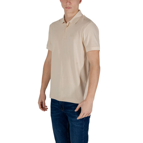 EA7 Emporio Armani Beige Cotton Polo Shirt - ClickThatClicks 