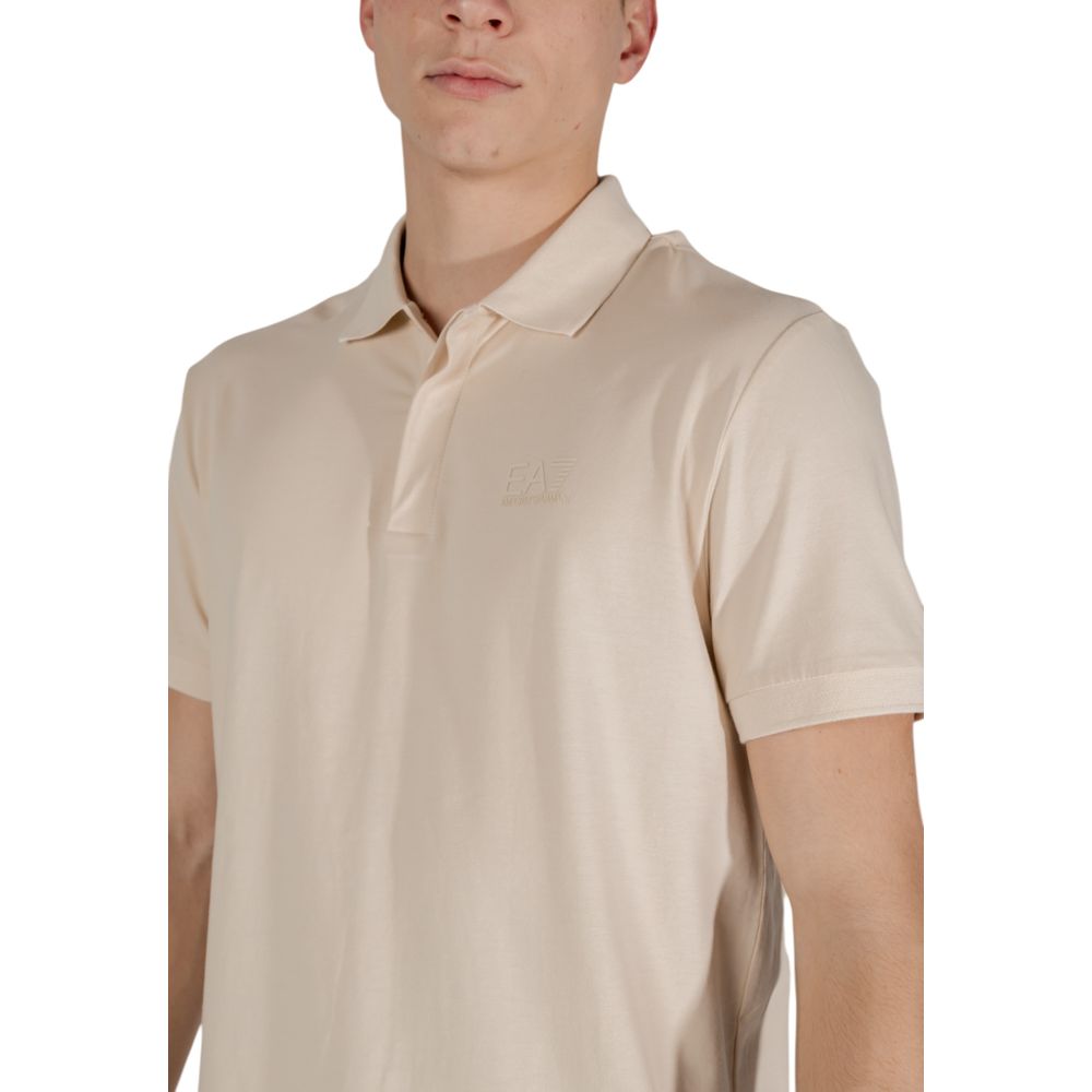 EA7 Emporio Armani Beige Cotton Polo Shirt - ClickThatClicks 