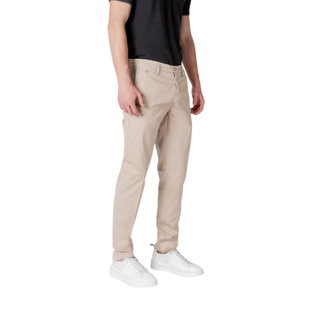 Replay Beige Cotton Casual Pants - ClickThatClicks 