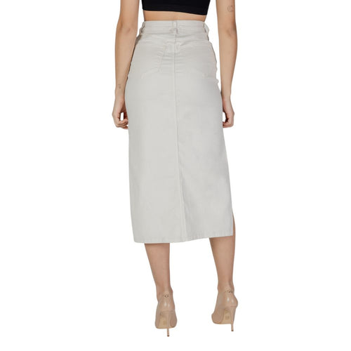 Vila Clothes Cream Cotton Long Skirt - ClickThatClicks 