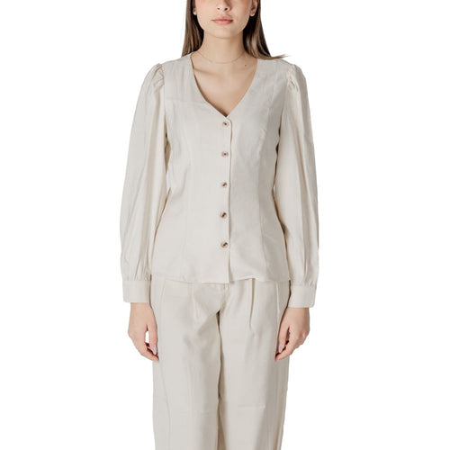 Vila Clothes Beige Viscose Top - ClickThatClicks 