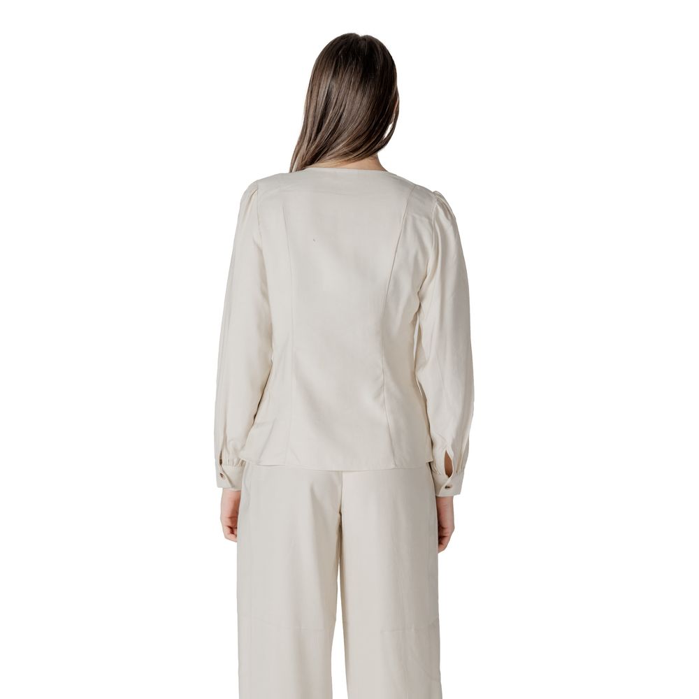 Vila Clothes Beige Viscose Top - ClickThatClicks 
