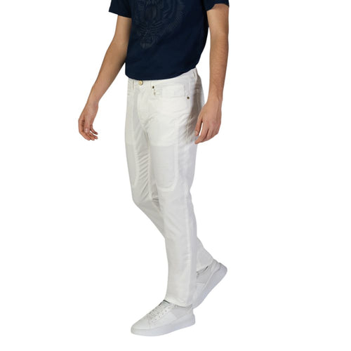 Jeckerson White Cotton Skinny Pants - ClickThatClicks 