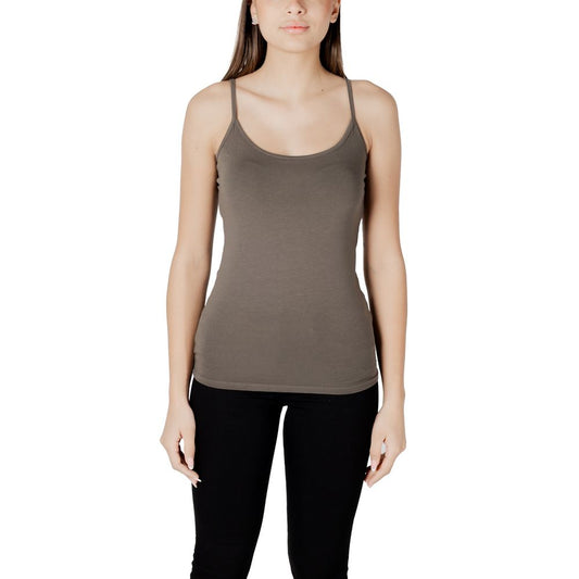 Morgan De Toi Green Cotton Tank Tops - ClickThatClicks 