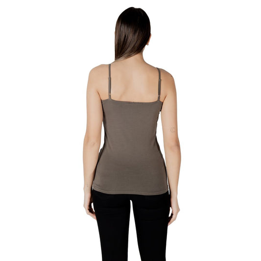 Morgan De Toi Green Cotton Tank Tops - ClickThatClicks 