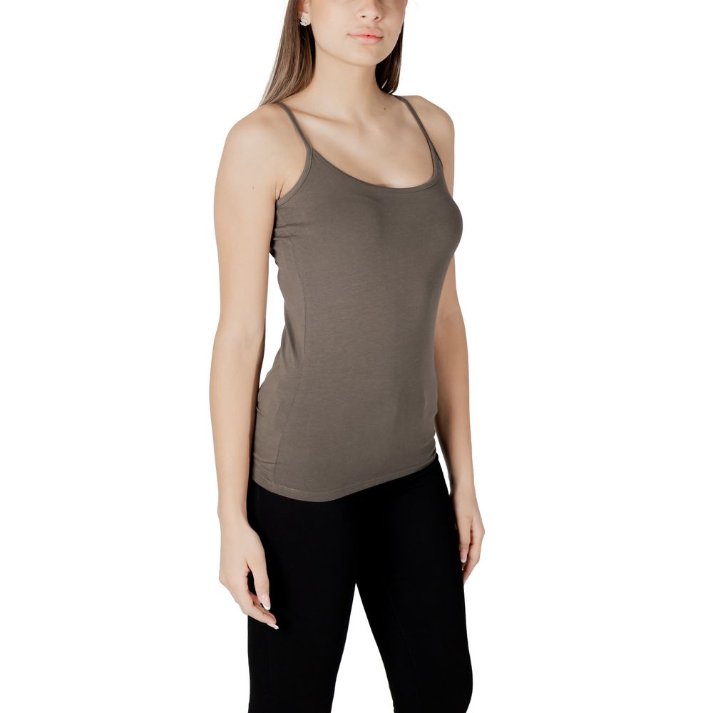 Morgan De Toi Green Cotton Tank Tops - ClickThatClicks 