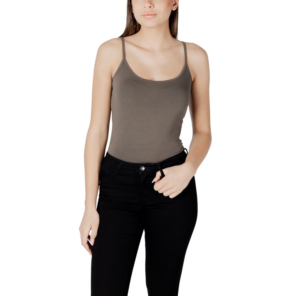 Morgan De Toi Green Cotton Tank Tops - ClickThatClicks 